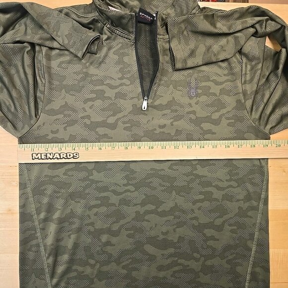 Spyder Active Pro WEB 1/4 Zip Mens Approximate Medium Green Camo Mesh - Picture 5 of 9